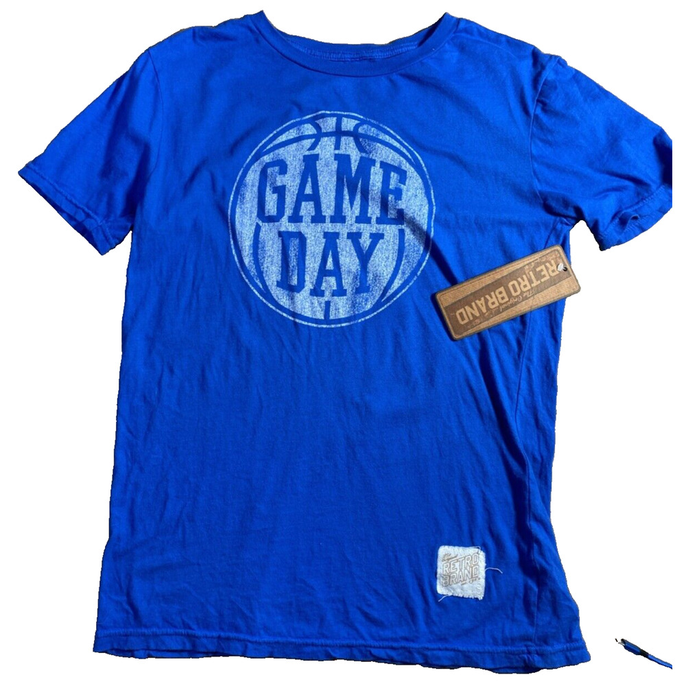 The Original Retro Brand Baseball Game Day Blue T-Shirt Kids Youth Size XL